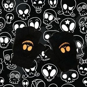emo jack skellington fingerless gloves